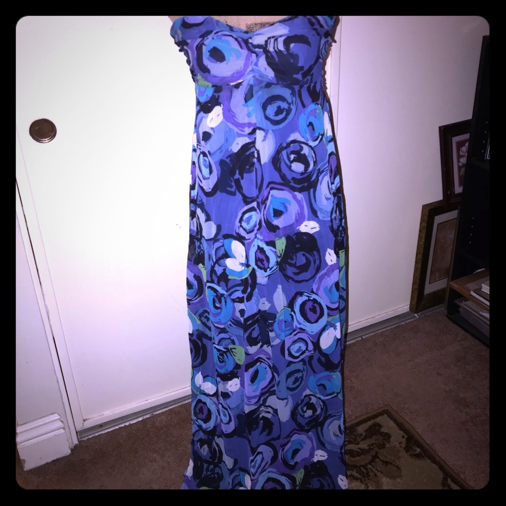Summer Floral Strapless Long Dress